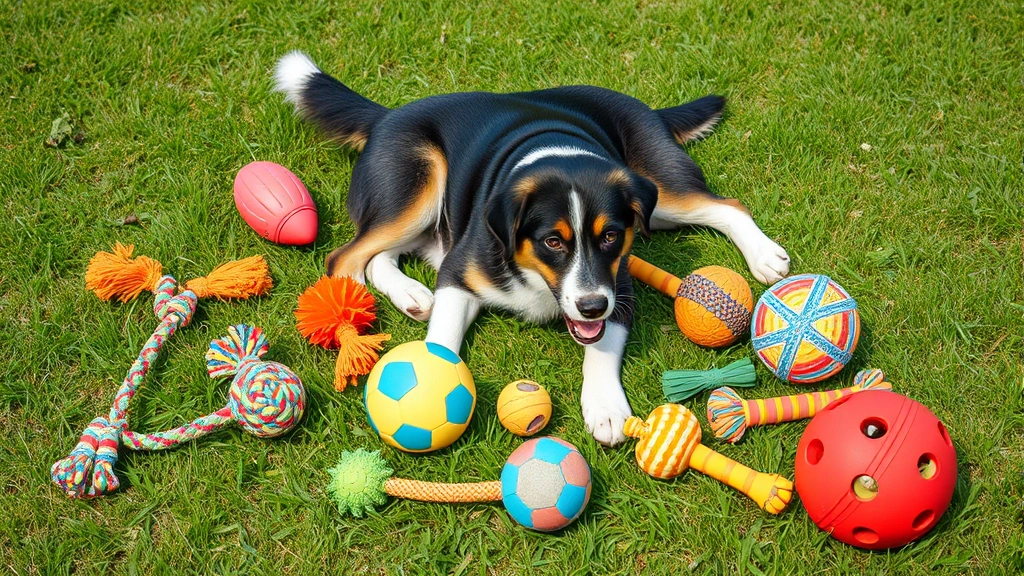 is catnip bad for dogs -
Photorealistic photo of a dog playing with various safe dog toys including rope