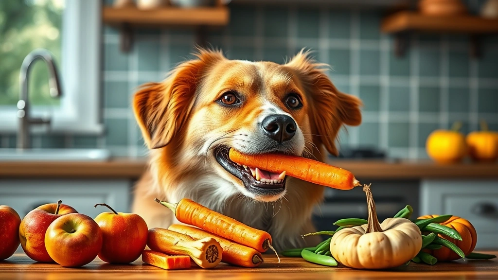 is cheese good for dogs -
Photorealistic image of a happy dog eating a carrot stick as a treat, with fres