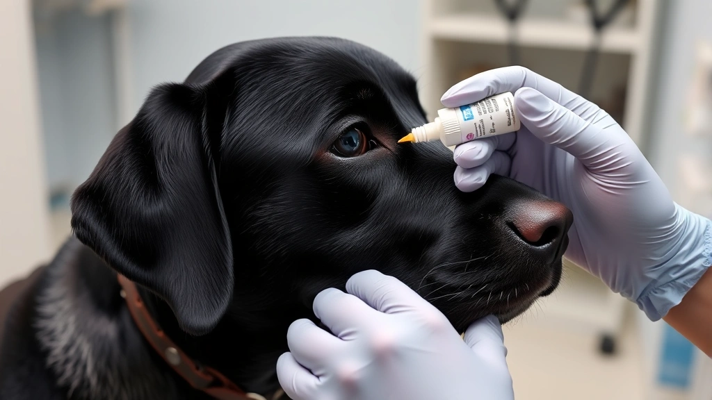 is dog pink eye contagious to humans -
Hands wearing latex gloves carefully applying antibiotic eye drops to a black L