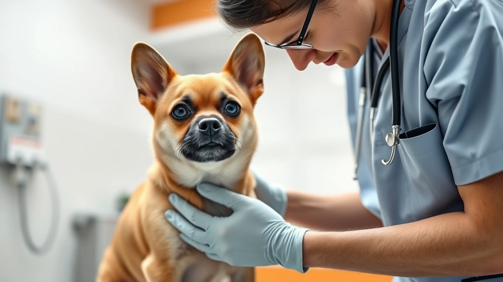 is eucalyptus safe for dogs -
Photorealistic photo of a veterinary professional examining a small dog during 
