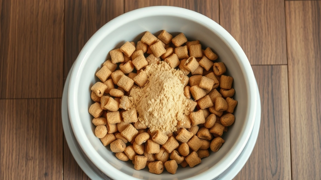 is ginger ok for dogs -
Photorealistic overhead shot of a dog’s food bowl with plain ginger powde