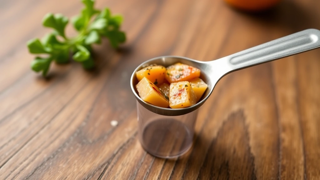 is ginger ok for dogs -
with a measuring spoon showing proper small portion size
