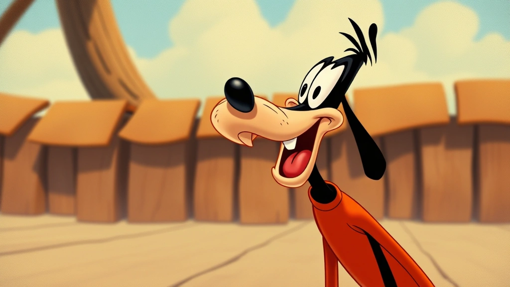 is goofy a dog or a cow -
Photorealistic vintage animation cel of Goofy from 1932 original cartoon design