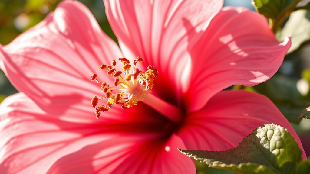 is hibiscus toxic to dogs -
Photorealistic close-up of delicate hibiscus petals and leaves with soft natura