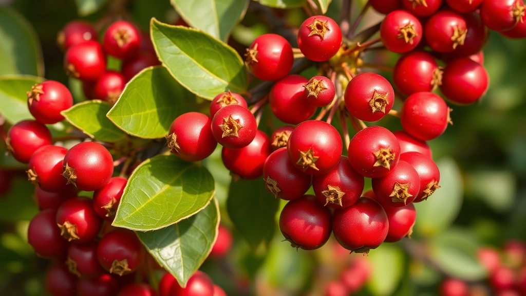 is honeysuckle poisonous to dogs -
Photorealistic close-up of honeysuckle berries in various stages of ripeness on