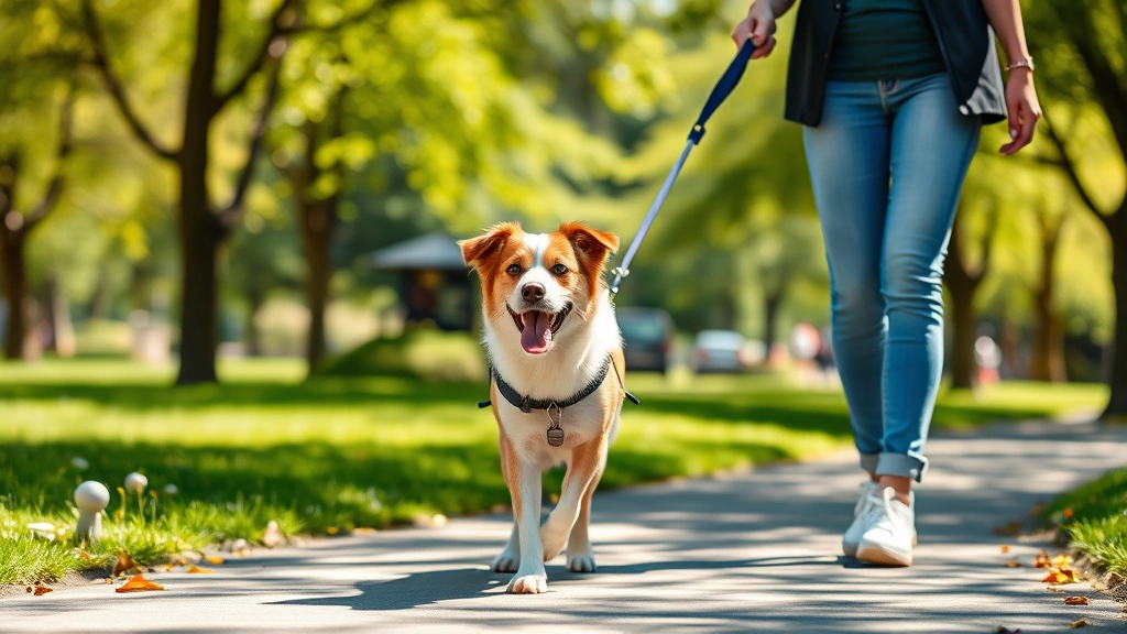 is it illegal to leave your dog in the car -
A dog being walked by a professional pet sitter in a sunny park, happy and heal
