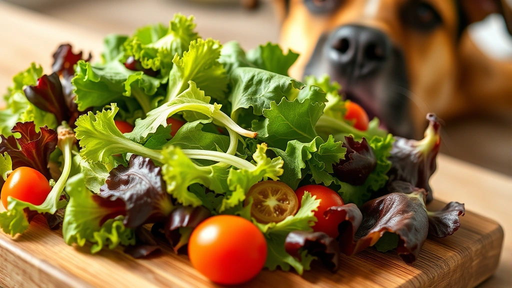 is lettuce good for dogs -
Close-up of fresh mixed salad greens and lettuce varieties on wooden cutting bo