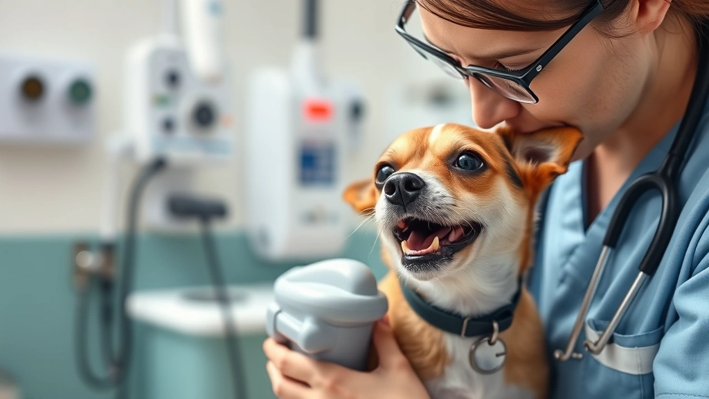 is lime bad for dogs -
Photorealistic image of a veterinarian examining a small dog’s mouth and