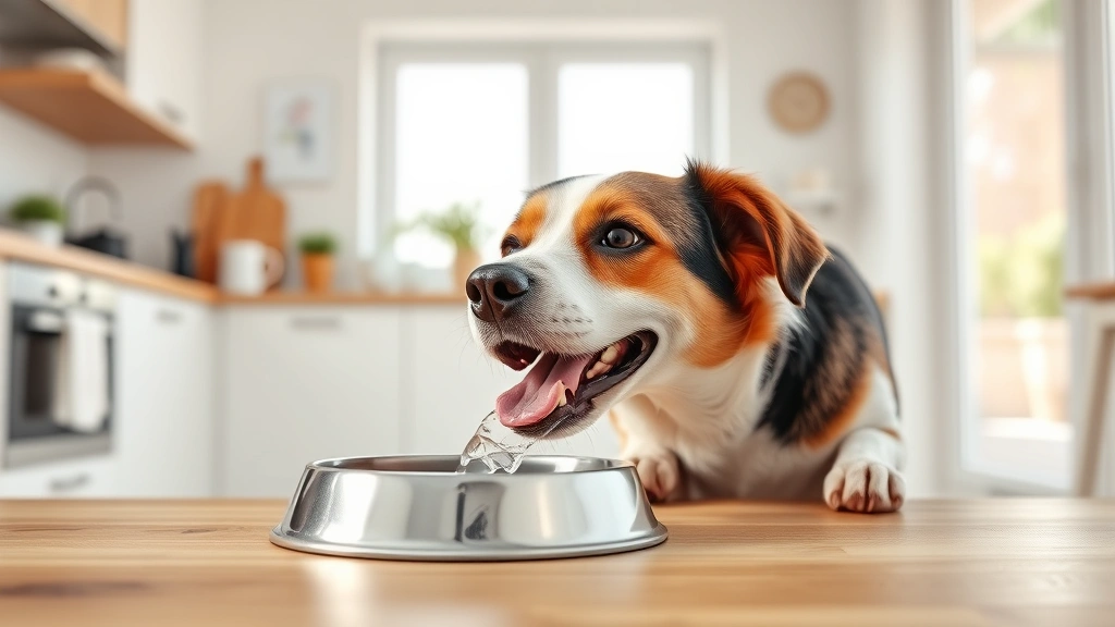 is milk good for dogs -
Photorealistic happy dog drinking fresh water from a stainless steel bowl in a