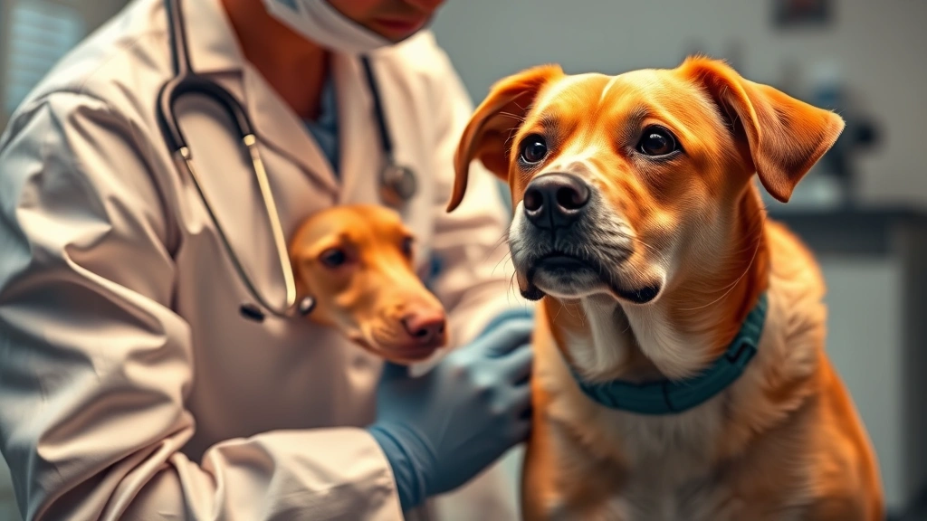 is neosporin safe for dogs -
Photorealistic image of a veterinarian examining a dog’s wound with a ste
