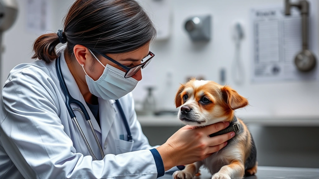 is peppermint oil bad for dogs -
Photorealistic photograph of a veterinarian examining a small dog in a clinical