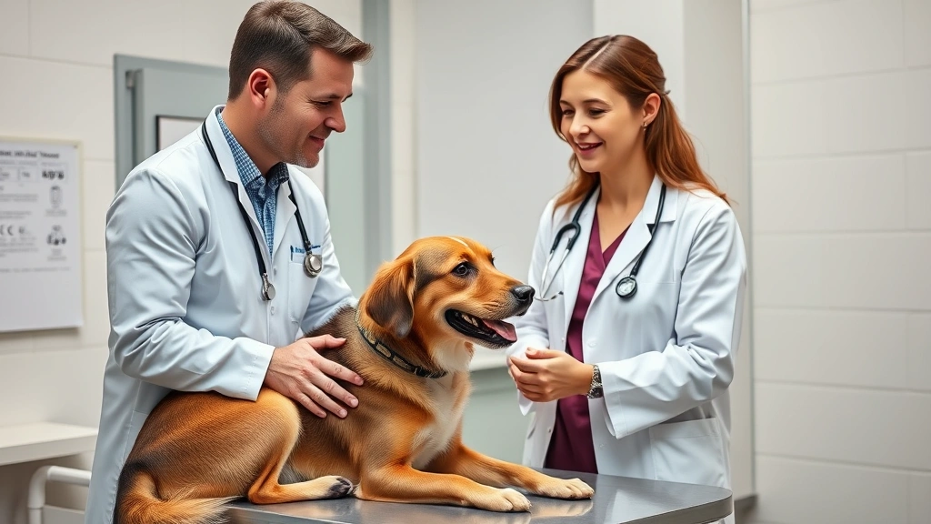 is pepto bismol good for dogs -
Photorealistic veterinarian in white coat consulting with dog owner during exam