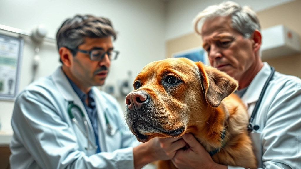 is salt good for dogs -
Photorealistic veterinarian examining a sick dog in a clinic setting, stethosco