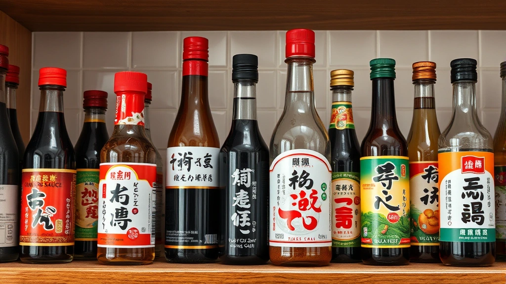 is soy sauce bad for dogs -
Photorealistic image of various Asian condiment bottles including soy sauce on 
