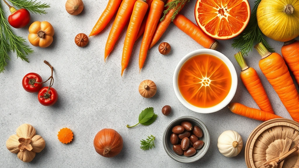 is tofu good for dogs -
Photorealistic overhead shot of various dog-safe foods including carrots
