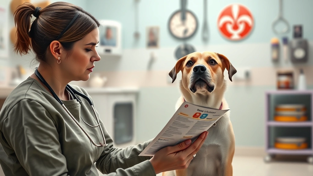 is tofu good for dogs -
Photorealistic image of a concerned pet owner reading a dog food label in a vet