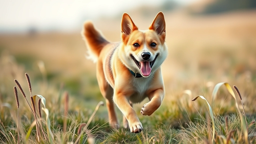 is victor dog food good -
Photorealistic happy active dog running through field with shiny coat and energ