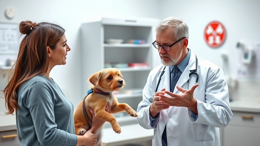 is yogurt bad for dogs -
Photorealistic image of a veterinarian in a white coat holding a small dog whil