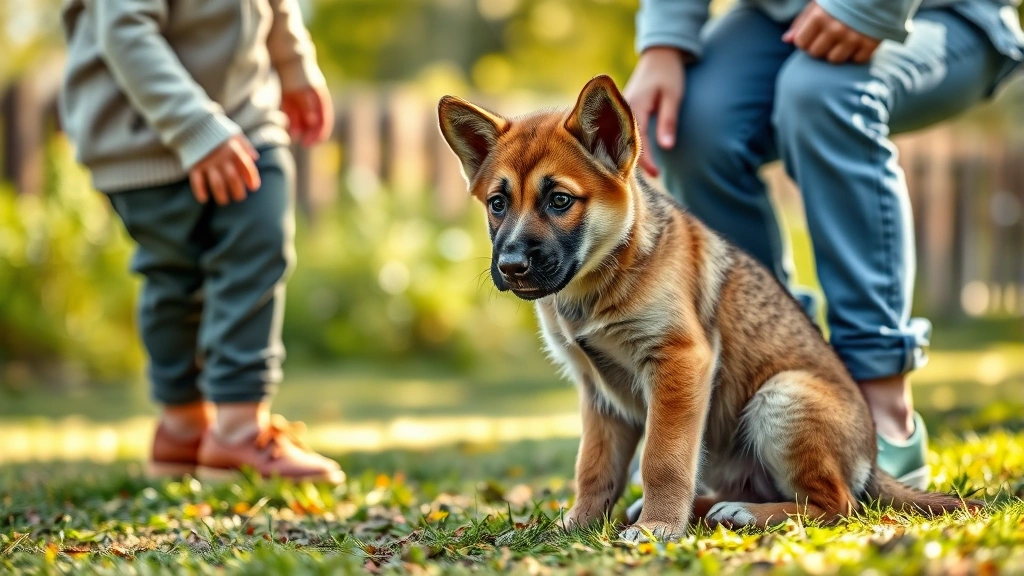 kangal dog for sale -
Photorealistic image of a young Kangal puppy during early socialization with ch
