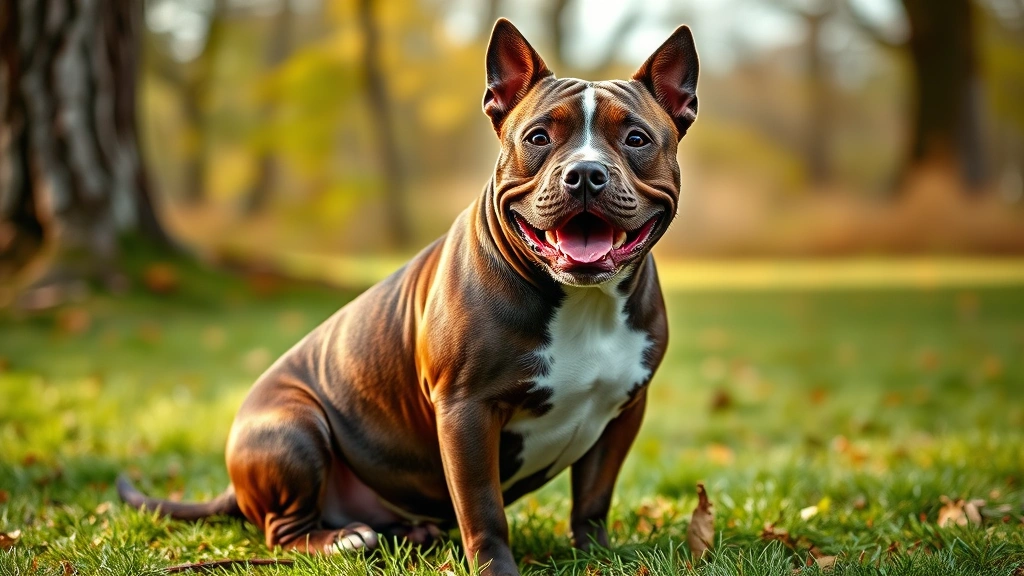 kinds of pitbull dogs -
Photorealistic image of a Staffordshire Bull Terrier sitting outdoors, compact 