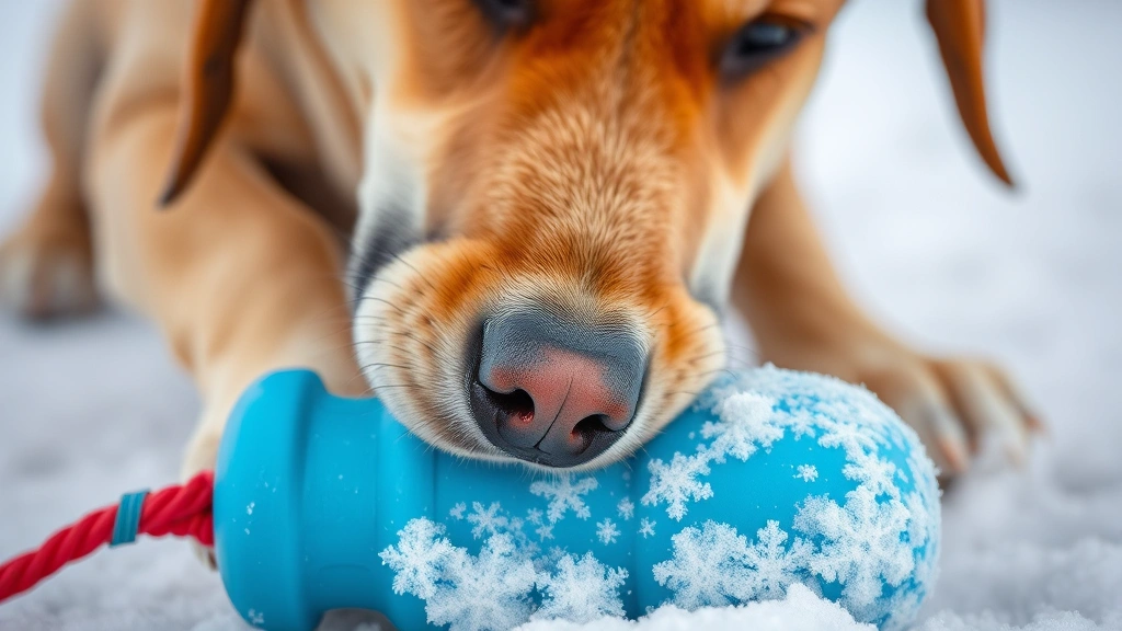kong feeding routine -
A dog’s snout actively working on a frozen Kong toy
