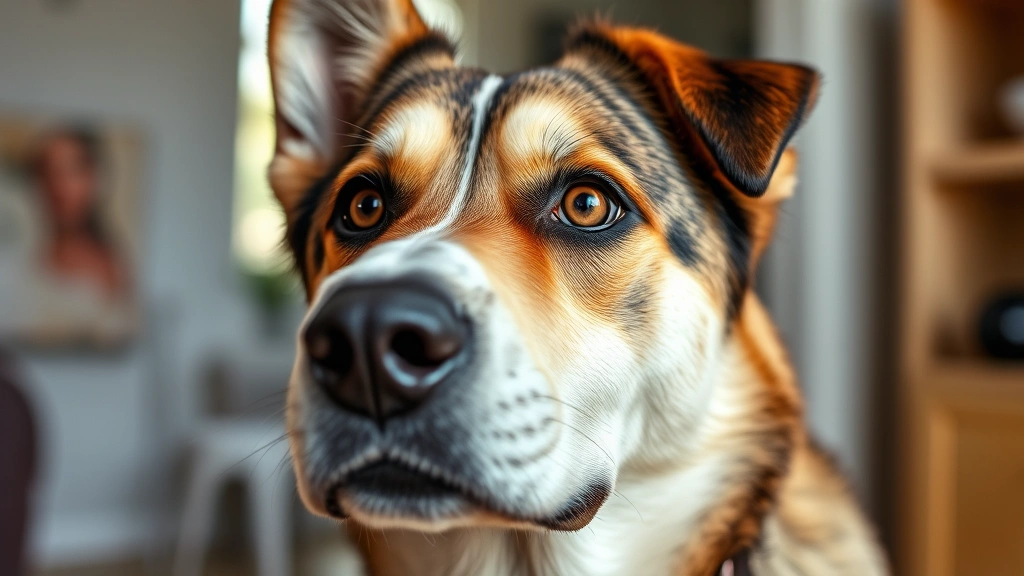 lab and husky mix dogs -
Photorealistic close-up portrait of a lab husky mix dog’s face showing di