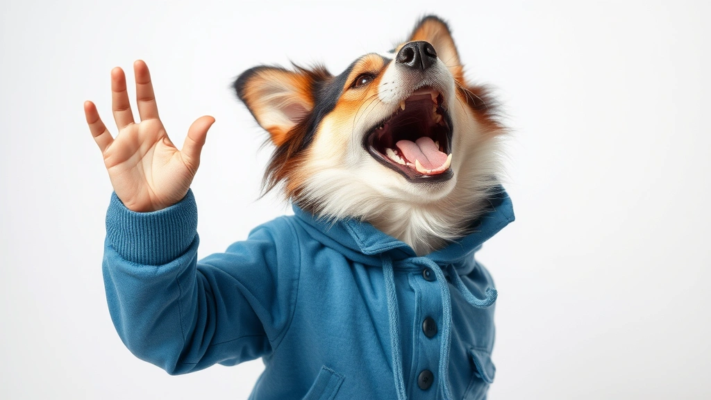 lambchop dog toy -
mid-shake with joyful expression
