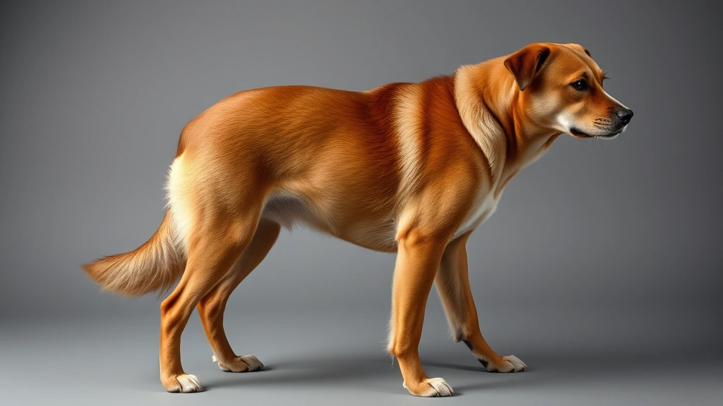 large breed dog food -
showing the dog’s healthy coat and muscular build
