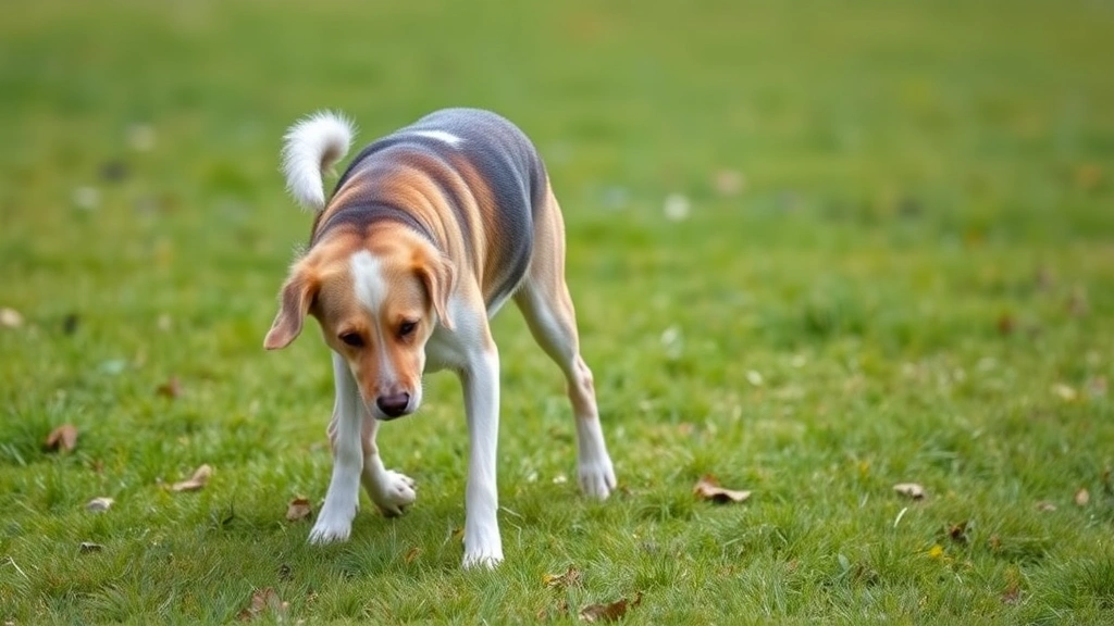 let me know dog -
Photorealistic image of a dog limping or favoring one leg while walking on gras