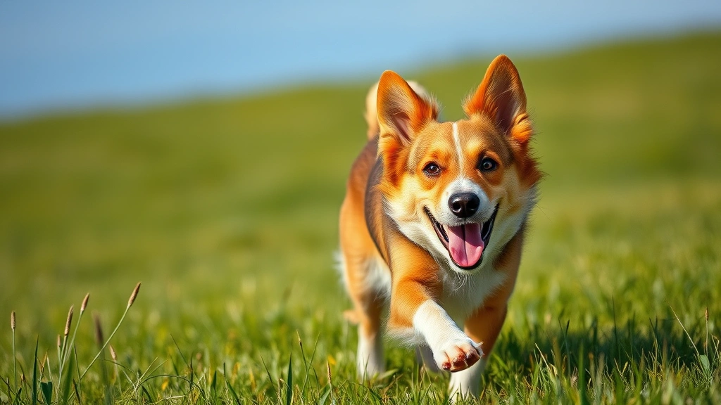 limited ingredient dog food -
Photorealistic image of a happy dog with a shiny coat and bright eyes running t