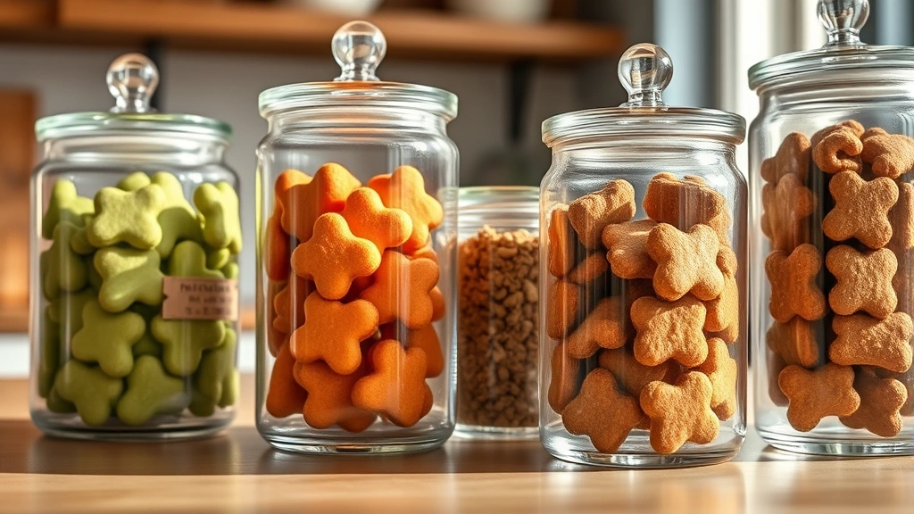 limited ingredient treat recipes -
Photorealistic close-up of colorful homemade pet treats in various shapes store