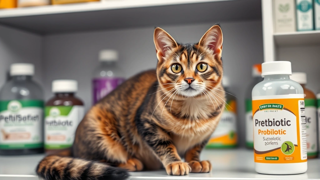 liquid probiotics for pets -
Photorealistic image of a healthy cat with bright eyes and alert posture sittin