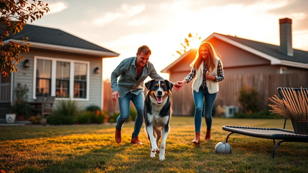 long dog bluey -
photorealistic family playing with their blue heeler dog in a spacious backyard