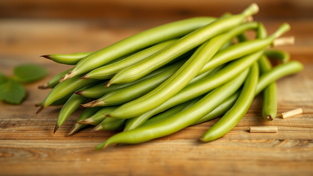 low-fat human food options -
Photorealistic image of fresh green beans