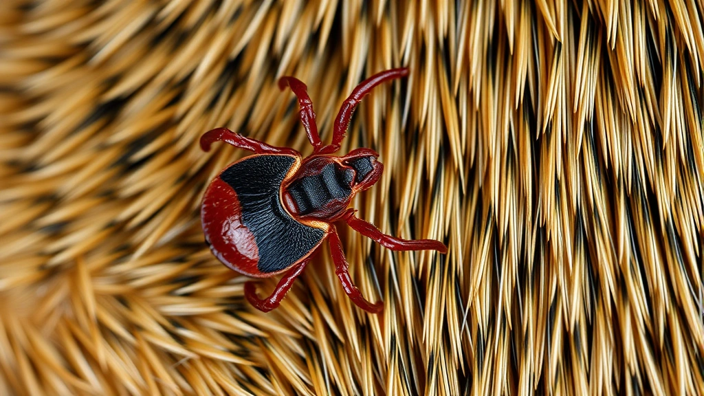 lyme disease symptoms in dogs -
showing detail of the tick’s body and legs against the dog’s coat