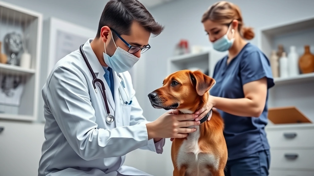 morning feeding benefits -
A veterinarian checking a dog’s health during morning examination with pe