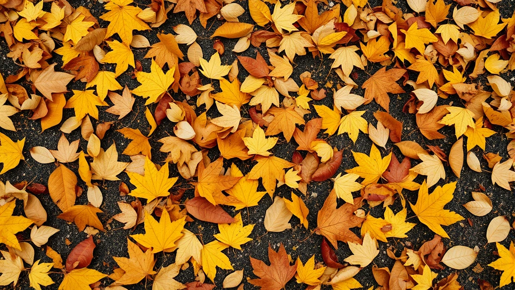 mountain feist dog -
with autumn leaves scattered on the ground