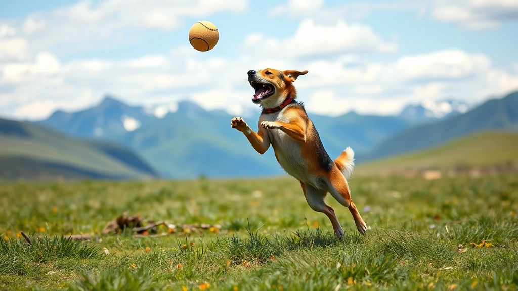mountain feist dog -
A photorealistic mountain feist dog mid-jump catching a ball in a grassy field