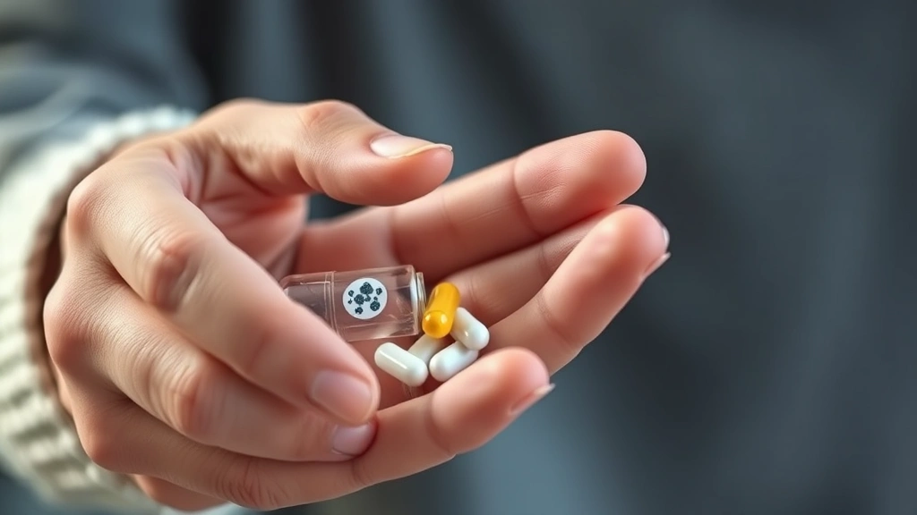 multi-strain probiotics for pets -
Photorealistic photo of a pet owner’s hand holding an open capsule supple