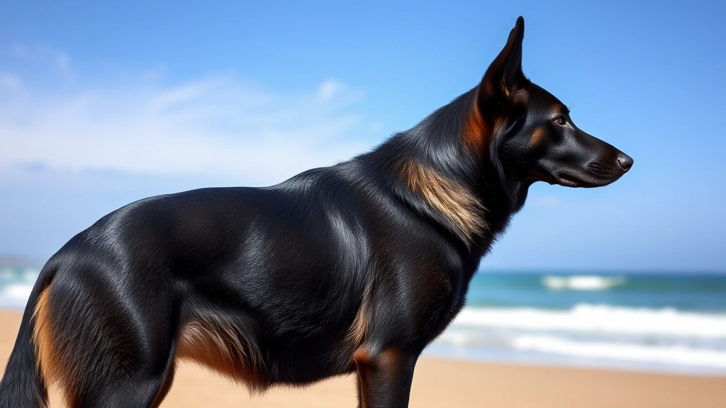 names for black dogs -
Photorealistic full-body shot of a black German Shepherd standing in profile on