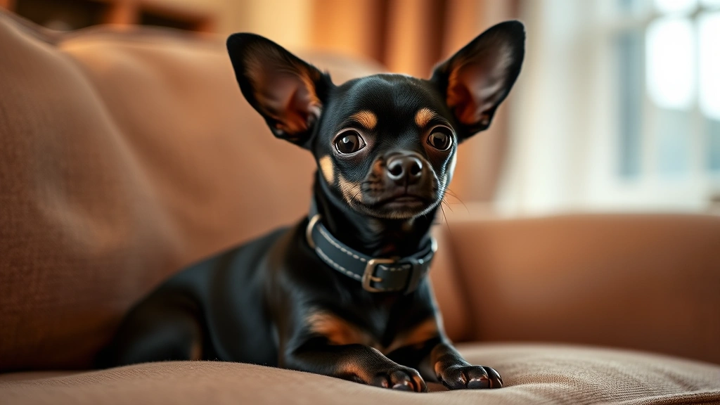 names for black dogs -
Photorealistic image of a small black Chihuahua wearing a collar, sitting on a