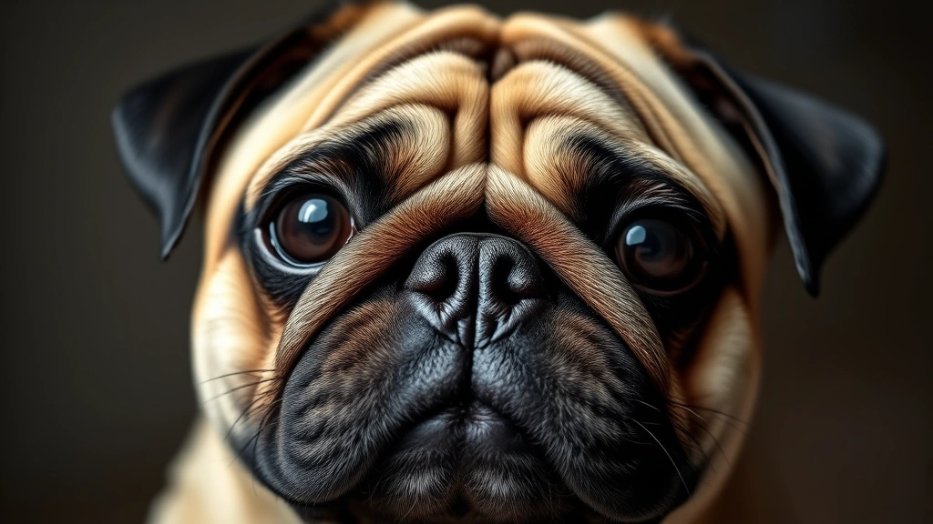 national dog show vito the pug -
Photorealistic close-up portrait of a pug’s face with characteristic wrin