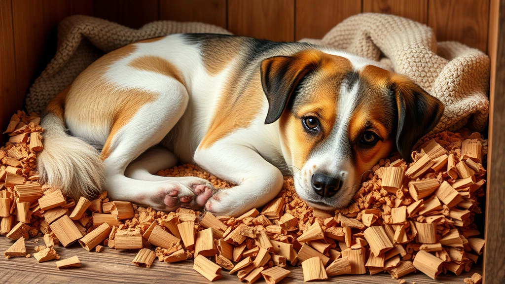 natural flea repellent for dogs -
Photorealistic image of a dog’s bedding setup with cedar chips