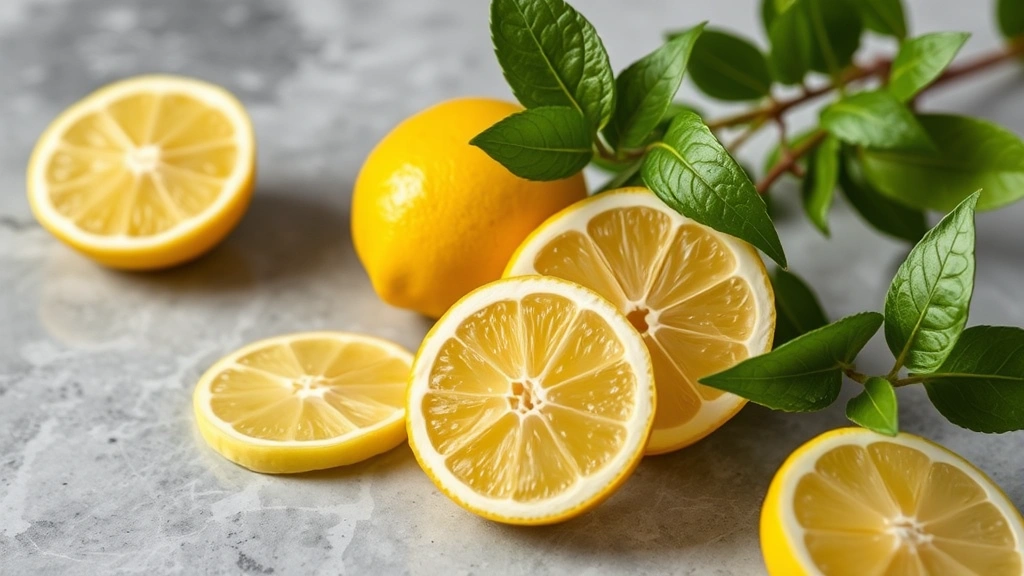 natural flea repellent for dogs -
fresh lemon slices nearby