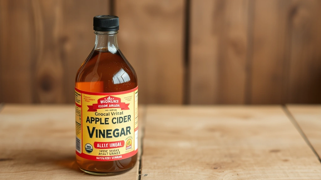 natural flea repellent for dogs -
and a bottle of apple cider vinegar on a wooden surface