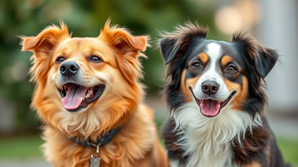 non shedding dog breeds -
both dogs looking joyful and healthy with their coats clearly visible

