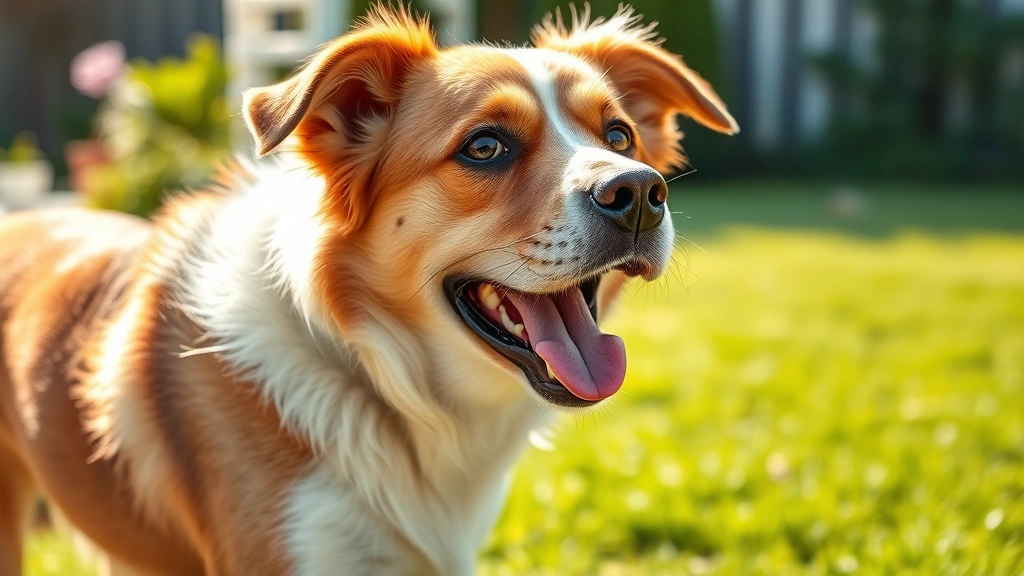 novel protein introduction schedule -
Photorealistic image of a healthy dog with shiny coat and bright eyes playing o