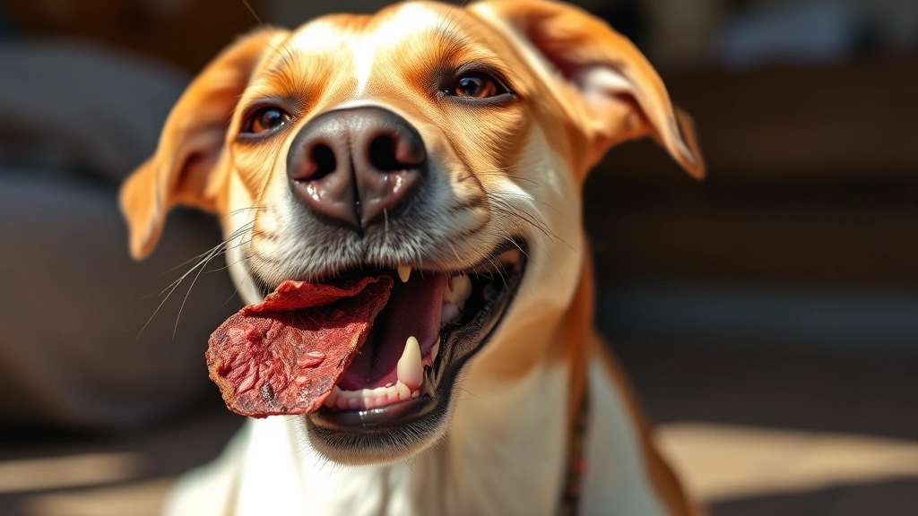 nutri bites freeze dried beef liver dog -
Photorealistic image of a medium-sized dog enthusiastically eating a freeze-dri