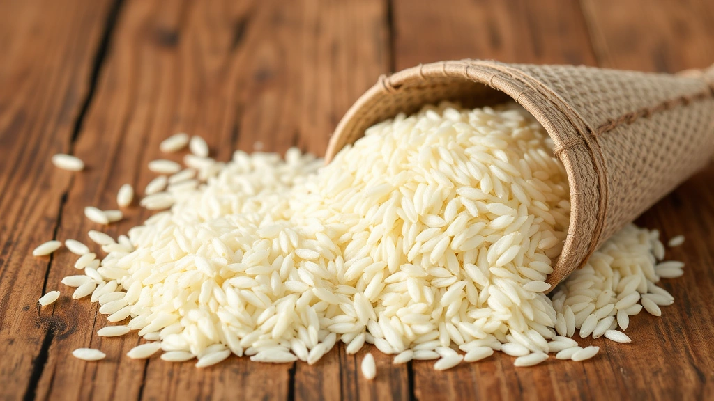 onions and dogs -
and rice arranged on a wooden table

