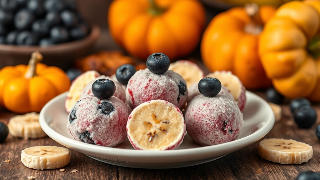 organic treat recipes for pets -
and frozen blueberry banana bites arranged artfully with fresh ingredients like